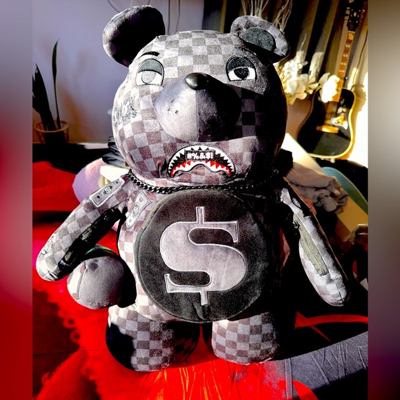 ‘WHAT THE BEEP' SHARK MONEYBEAR TEDDYBEAR BACKPACK